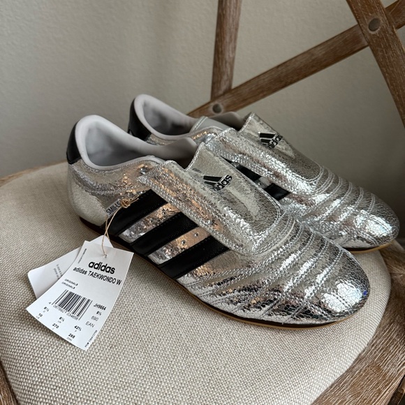 Adidas Taekwondo metallic textured-leather slip-on sneakers - Picture 8 of 12